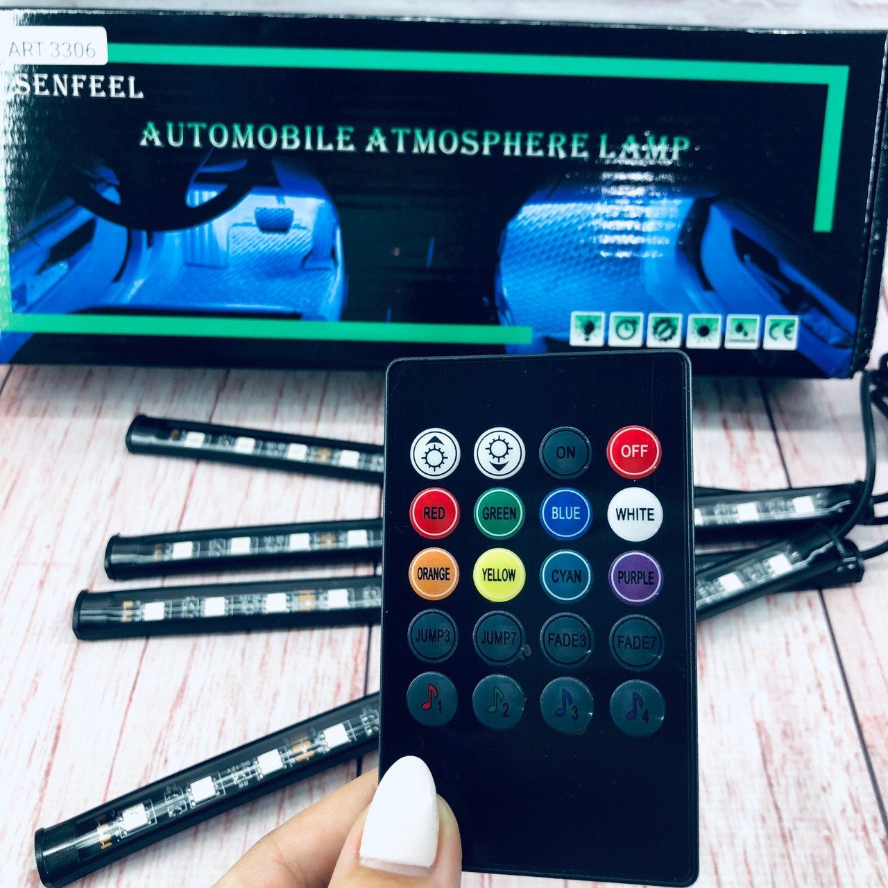 Універсальна автомобільна Rgb підсвітка Led вологозахисна | Підсвітка килимків, автотюнінг 3