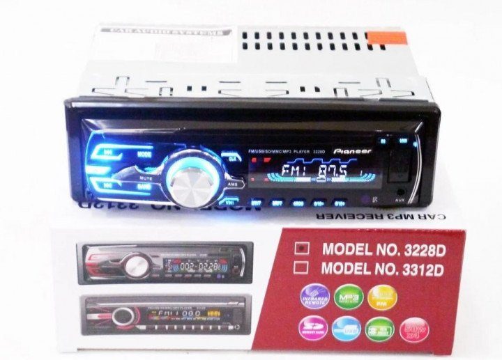 Автомагнітола 1DIN MP3 3228BT RGB підсвічування | Знімна передня панель 6