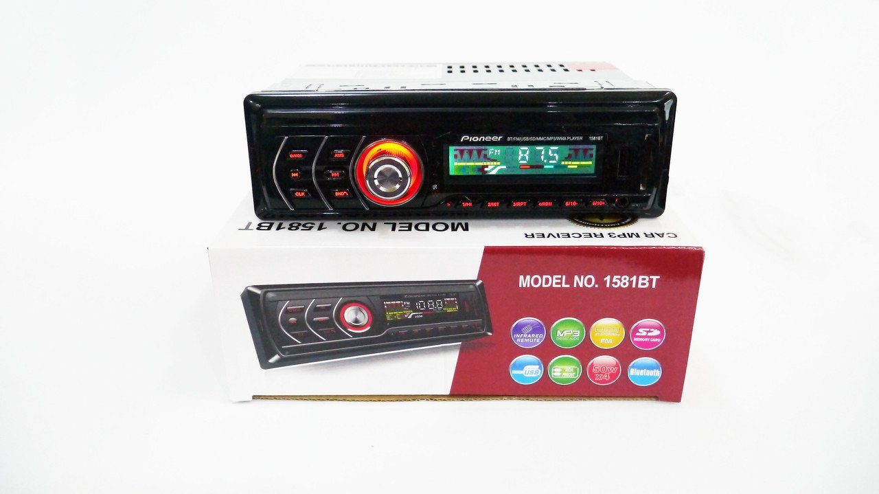 Автомагнитола Pioneer 1DIN MP3-1581BT RGB/Bluetooth PR4/функция MUTE/ години 5