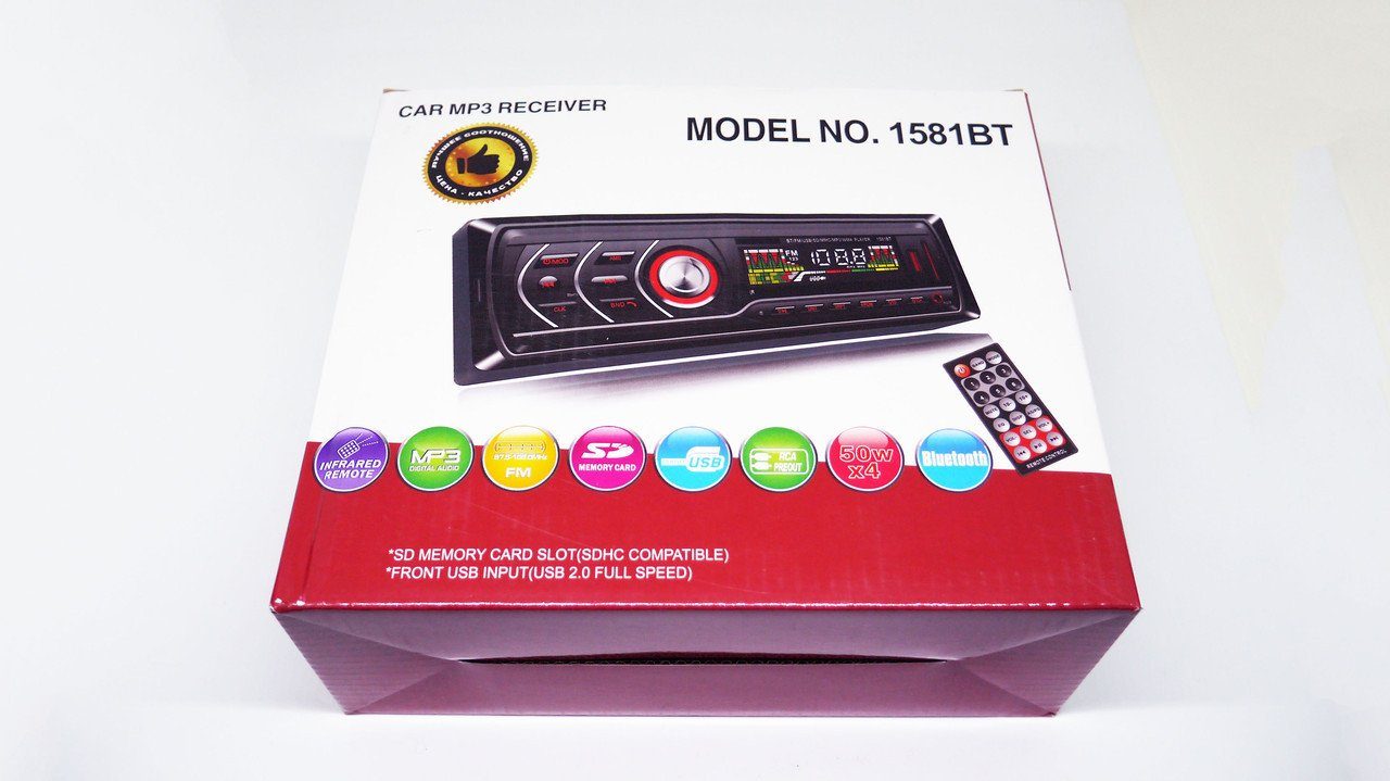 Автомагнитола Pioneer 1DIN MP3-1581BT RGB/Bluetooth PR4/функция MUTE/ години 6