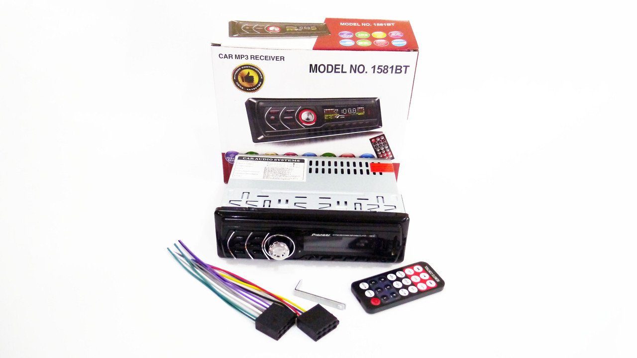 Автомагнитола Pioneer 1DIN MP3-1581BT RGB/Bluetooth PR4/функция MUTE/ години 3
