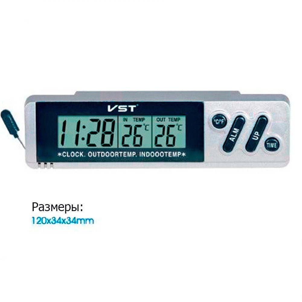 Автомобільні години с термометром VST-7067 CG10 PR1 4