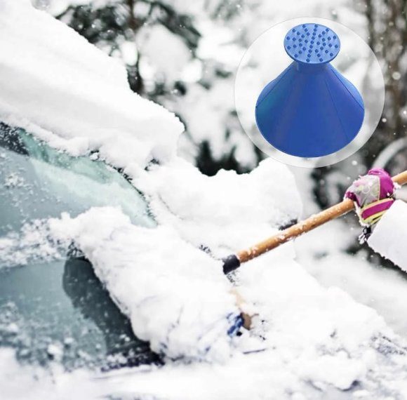 Автомобільний скребок для очищення льоду Funnel Snow Removal • Прилад для чищення автомобільного скла від льоду та снігу 2