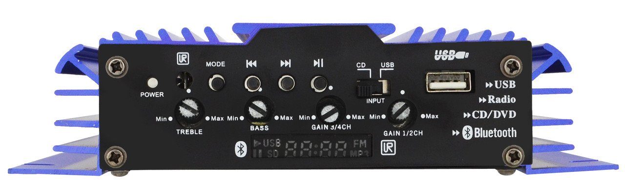 Автомобільний підсилювач X-8000 USB 4-х канальний ∙ Bluetooth ∙ USB ∙ FM ∙ MP3 ∙ 2800W 6