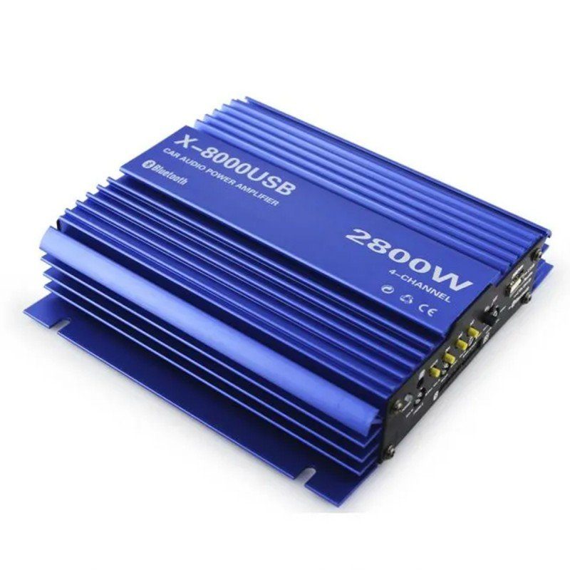 Автомобільний підсилювач X-8000 USB 4-х канальний ∙ Bluetooth ∙ USB ∙ FM ∙ MP3 ∙ 2800W 3