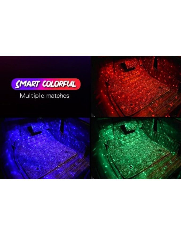 Декоративне RGB освітлення килимків салону авто Starlights Атмосферні LED лампи «Зоряне небо» з пультом 5