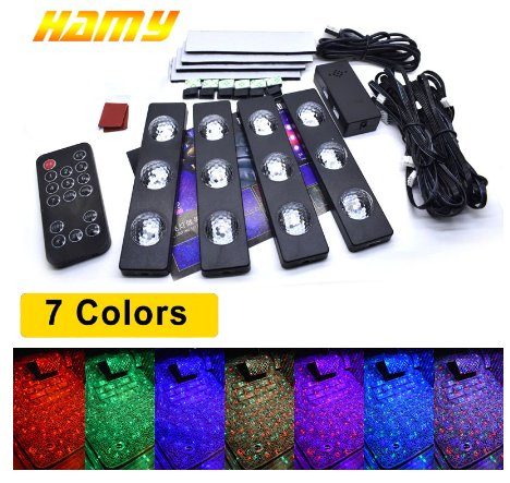 Декоративне RGB освітлення килимків салону авто Starlights Атмосферні LED лампи «Зоряне небо» з пультом 2