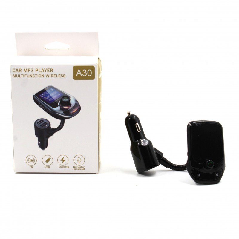FM модулятор A30 BT ∙ Автомобільний трансмітер з екраном ∙ Bluetooth ∙ USB 2