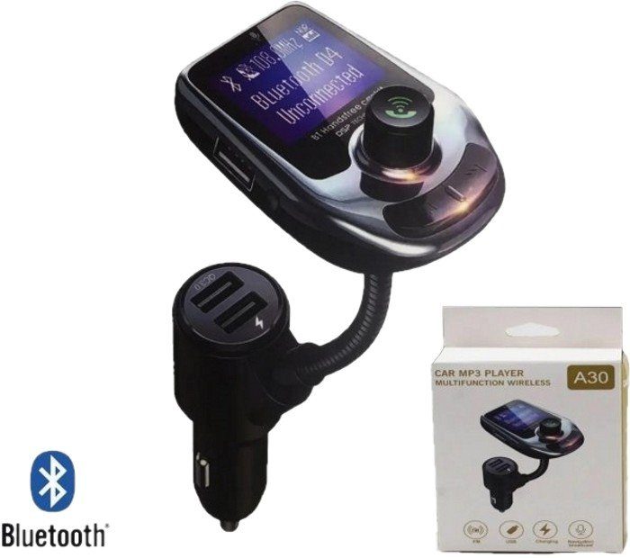 FM модулятор A30 BT ∙ Автомобільний трансмітер з екраном ∙ Bluetooth ∙ USB 3