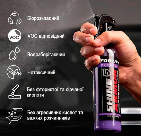 Поліроль для кузова авто Shine Armor ∙ Засіб від подряпин з серветкою - мікрофібра для полірування в комплекті, 236 мл 4