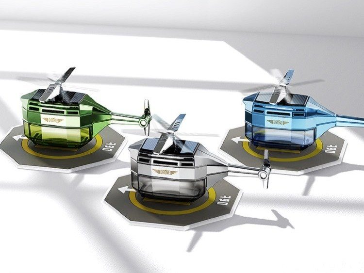 Автомобільний ароматизатор Вертоліт на сонячній батареї Drone Car Fragrance із обертанням 360°