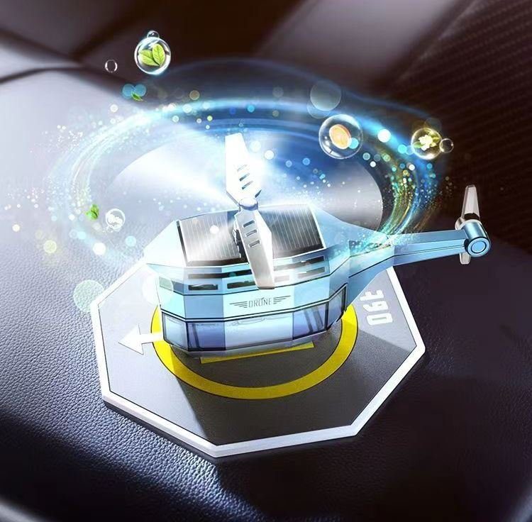 Автомобільний ароматизатор Вертоліт на сонячній батареї Drone Car Fragrance із обертанням 360° 5