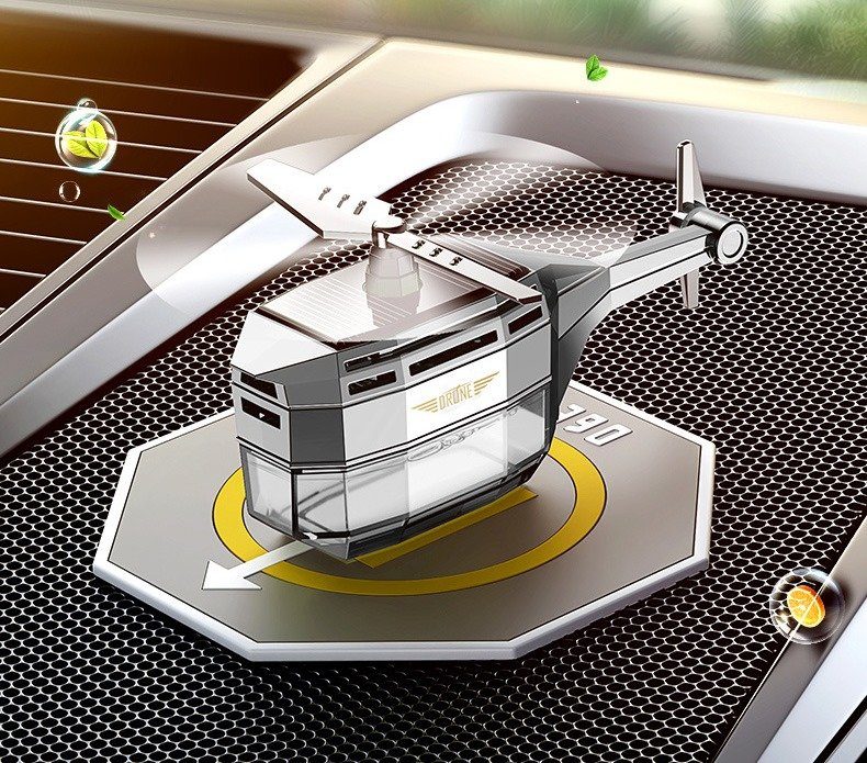 Автомобільний ароматизатор Вертоліт на сонячній батареї Drone Car Fragrance із обертанням 360° 6