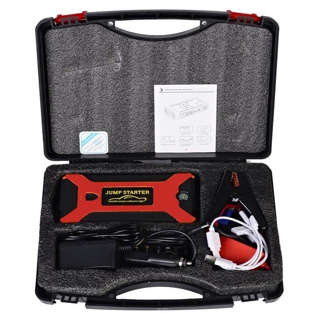 Пускозарядний пристрій червоний JUMP STARTER JX27 WITH PUMP 99800 мАг • Автомобільний стартовий блок з компресором та зарядкою 4