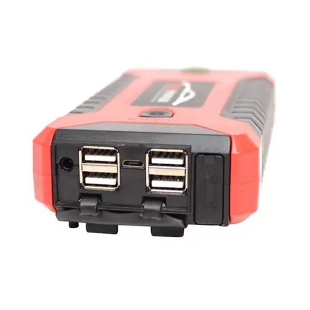 Пускозарядний пристрій червоний JUMP STARTER JX27 WITH PUMP 99800 мАг • Автомобільний стартовий блок з компресором та зарядкою 3