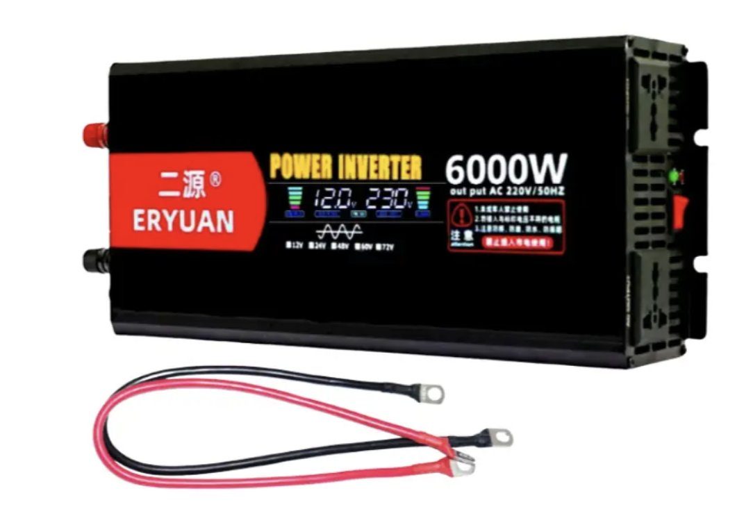 Перетворювач напруги Eryone 12V → 220V 6000W чиста синусоїда з LCD ∙ Інвертор Eryuan 6000W для дому авто та офісу 3