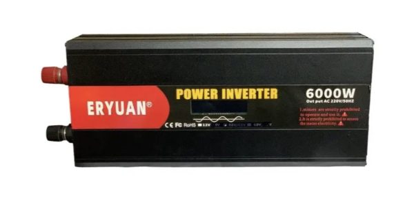 Перетворювач напруги Eryone 12V → 220V 6000W чиста синусоїда з LCD ∙ Інвертор Eryuan 6000W для дому авто та офісу