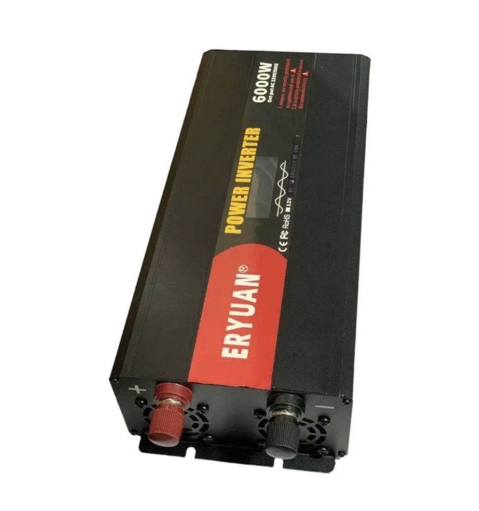 Перетворювач напруги Eryone 12V → 220V 6000W чиста синусоїда з LCD ∙ Інвертор Eryuan 6000W для дому авто та офісу 6