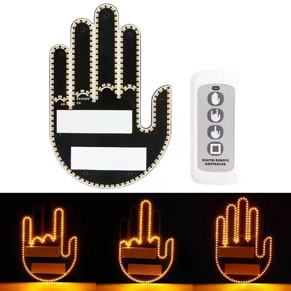 Світлодіодна LED рука з жестами для авто Hand Light з пультом керування • Автомобільна LED підсвітка на скло 6