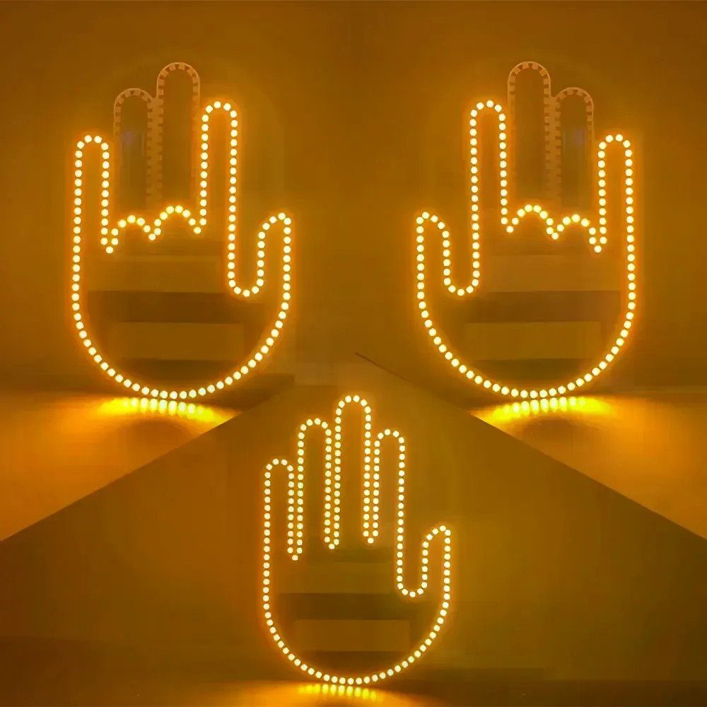 Світлодіодна LED рука з жестами для авто Hand Light з пультом керування • Автомобільна LED підсвітка на скло 5