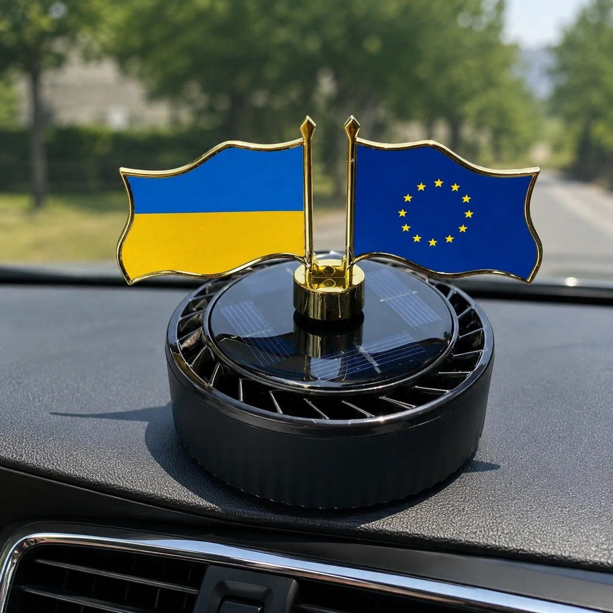 Автомобільний ароматизатор-дифузор “Прапори” на сонячній батареї 4