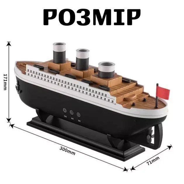 Зволожувач повітря Титанік AND-20-21PCS у вигляді моделі корабля • USB-дифузор ефірної олії humidifier для дому, офісу та декору 3