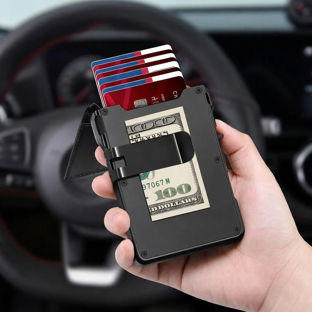 Компактний гаманець-картхолдер 26X-56 з RFID-захистом чорний 6