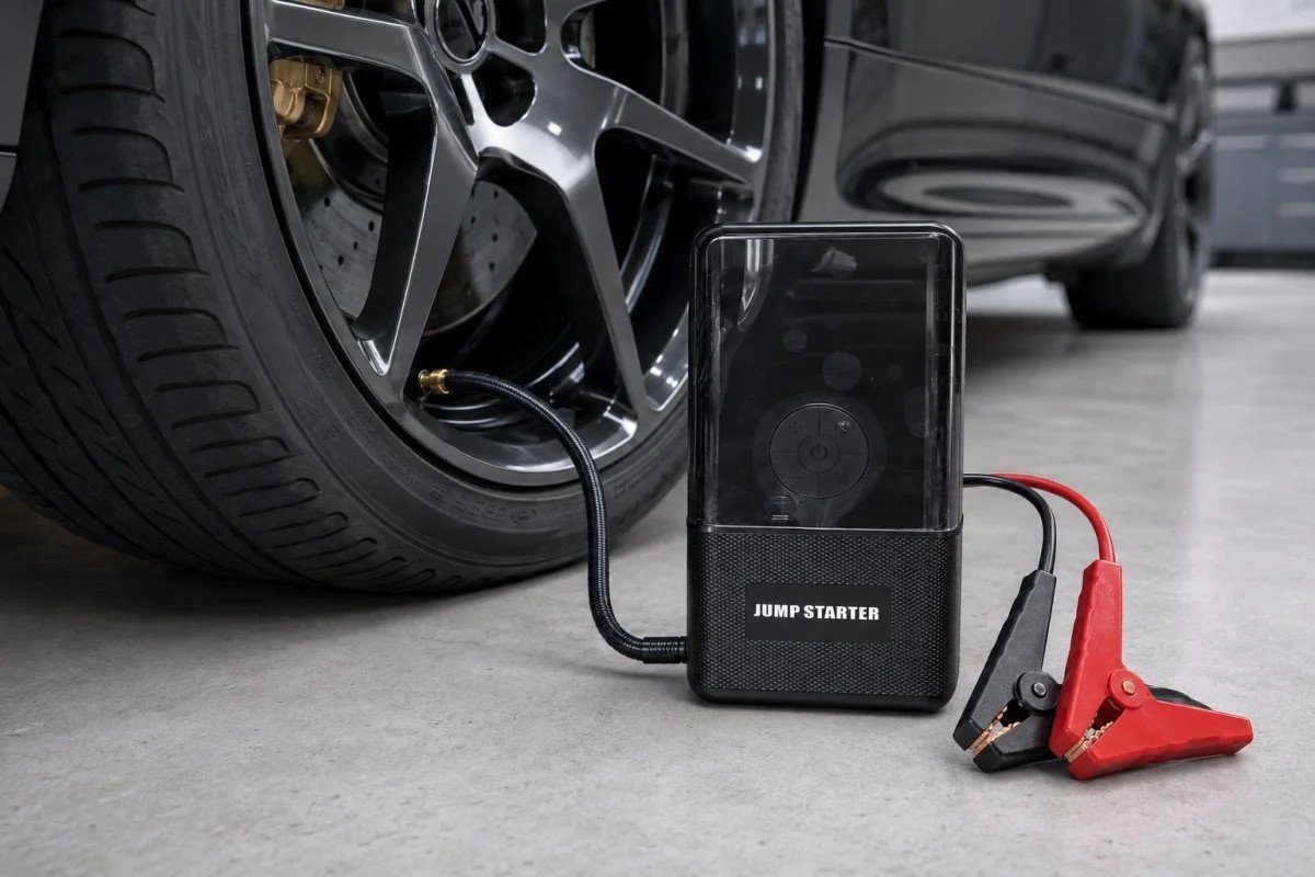 Пусковий пристрій 965A з компресором • Автомобільний Jump Starter 12V 4в1 з насосом 150 PSI, Power Bank і LED-ліхтарем 2