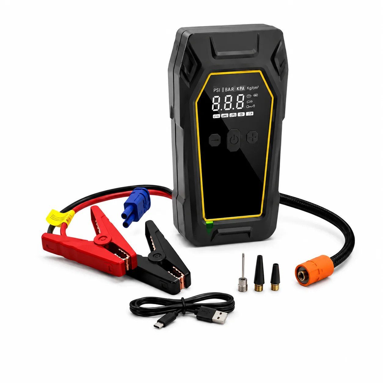 Пускозарядний пристрій K5 4000A • Автомобільний Jump Starter 12V з компресором 150 PSI, Power Bank 16000 мА·рік і LED-ліхтарем