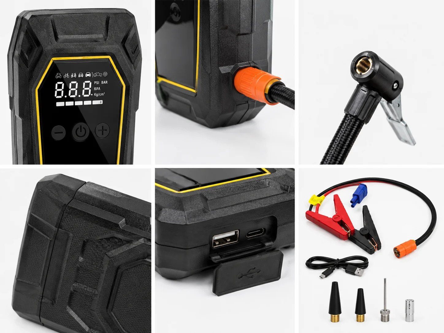 Пускозарядний пристрій K5 4000A • Автомобільний Jump Starter 12V з компресором 150 PSI, Power Bank 16000 мА·рік і LED-ліхтарем 2