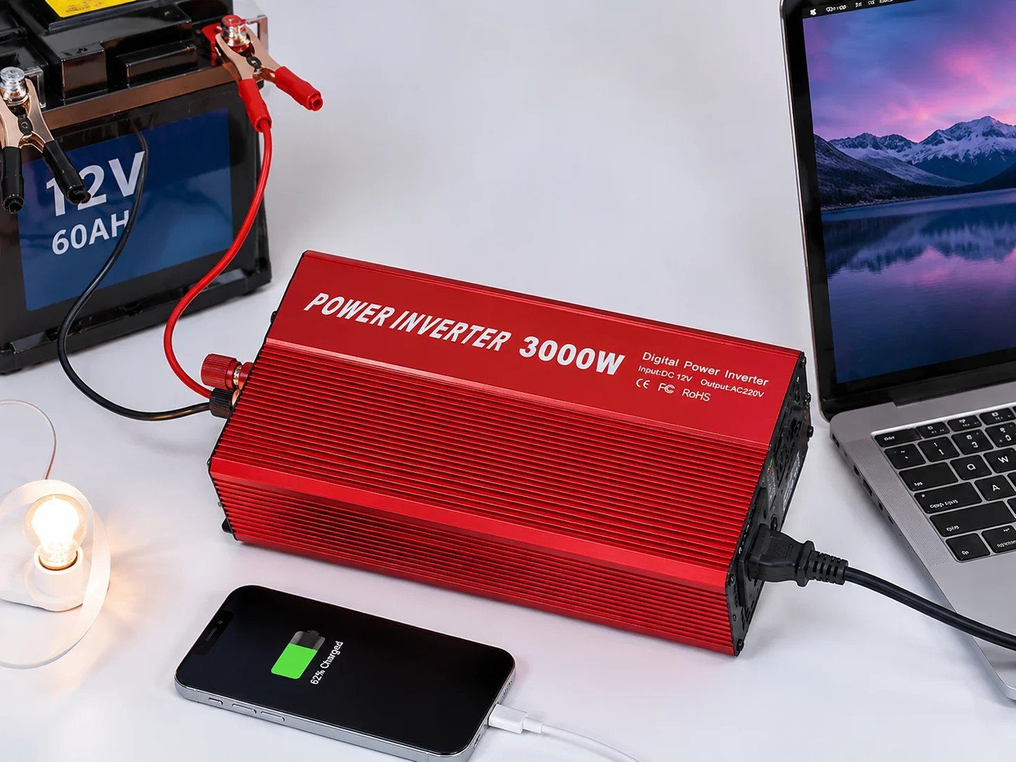 Інвертор 5 CORE UN-3059 3000W 12V • Перетворювач напруги 5 CORE UN-3059 12V-220V 1200 Вт з модифікованою синусоїдою 6