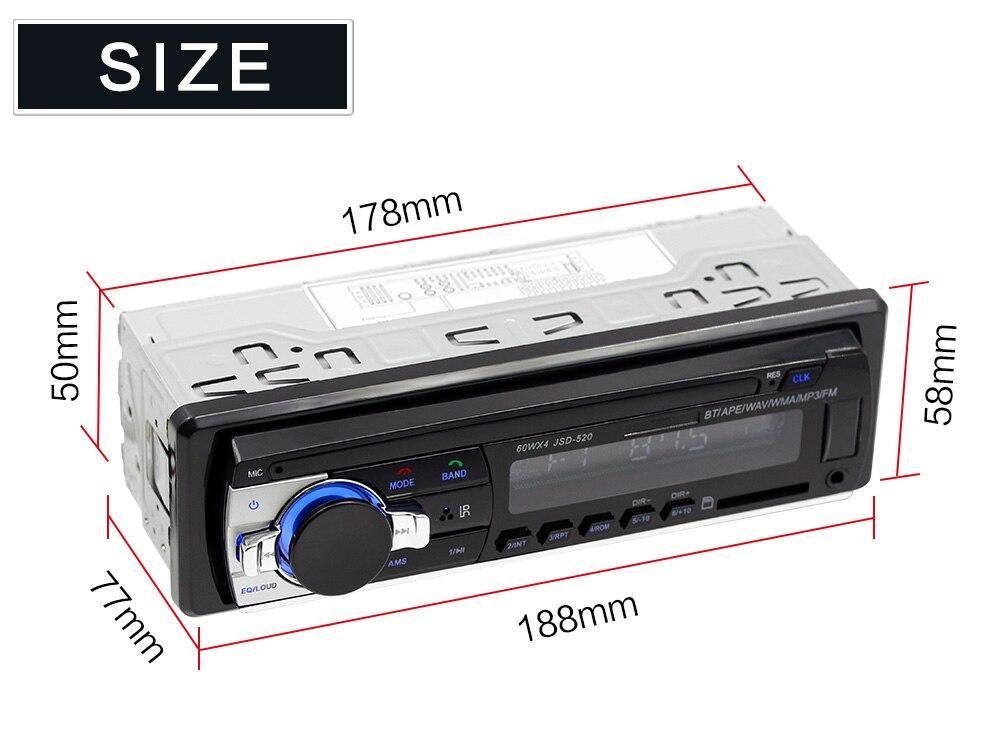 Автомагнітола JSD 520 1DIN Універсальна магнітола в авто з USB, Bluetooth, MP3 4