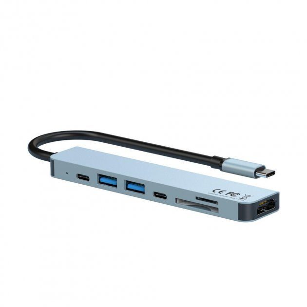 Концентратор XO HUB008 7 in 1 Black 2