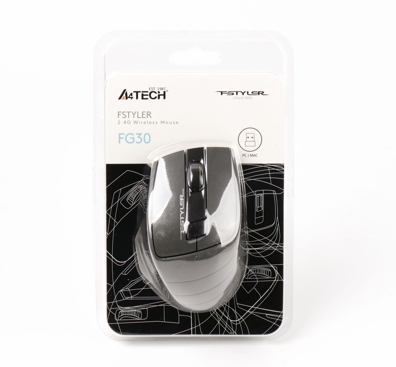 Мишка A4-Tech Fstyler FG30 Grey 6