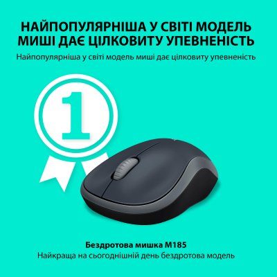 Мишка Logitech M185 Cordless (910-002238) Gray 4