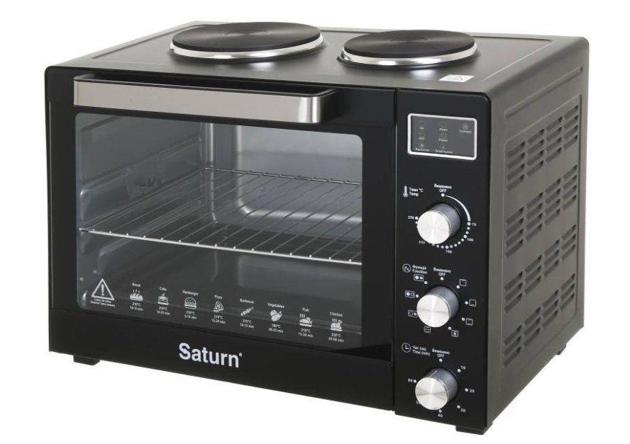 Духовка SATURN ST-EC3306 (чорна,конвекція,гриль,2 бліна,60л) 6