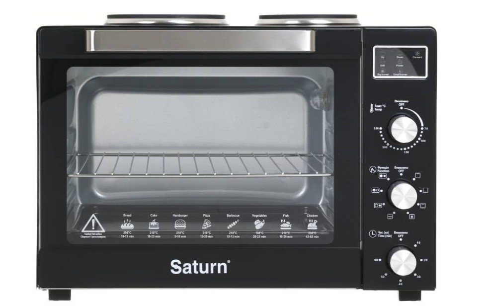 Духовка SATURN ST-EC3306 (чорна,конвекція,гриль,2 бліна,60л) 3