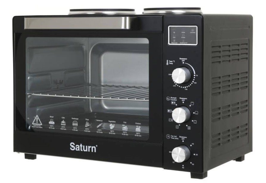 Духовка SATURN ST-EC3306 (чорна,конвекція,гриль,2 бліна,60л) 5