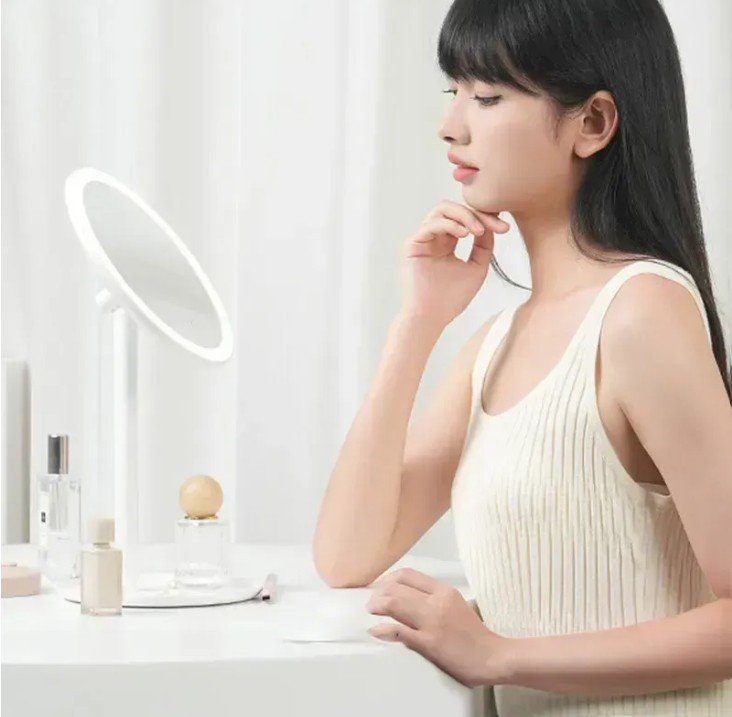 Дзеркало косметичне Xiaomi DOCO LED Beauty Sunlight Small Mirror Standard Edition Simple White 5