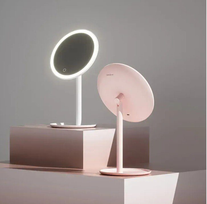 Дзеркало косметичне Xiaomi DOCO LED Beauty Sunlight Small Mirror Standard Edition Simple White 3