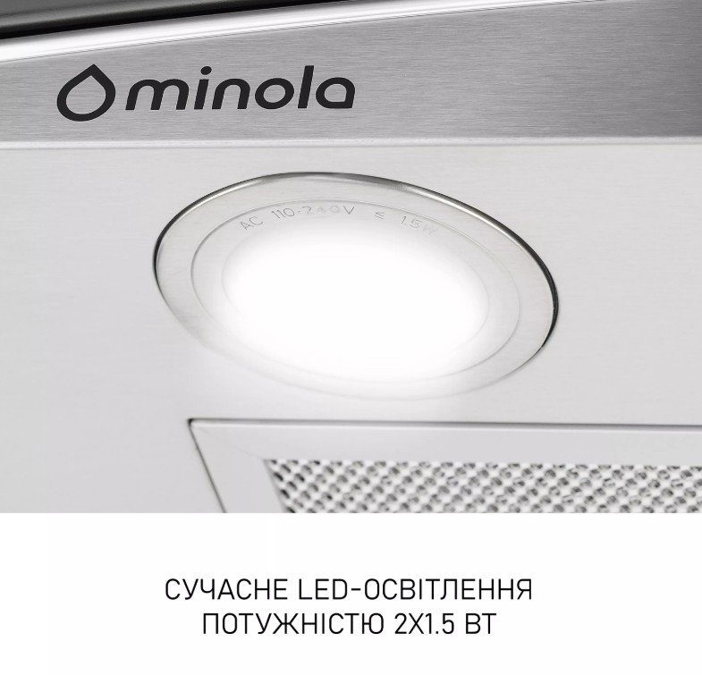 Витяжка Minola MTG 6242 I 700 LED (купольна з склом) 6
