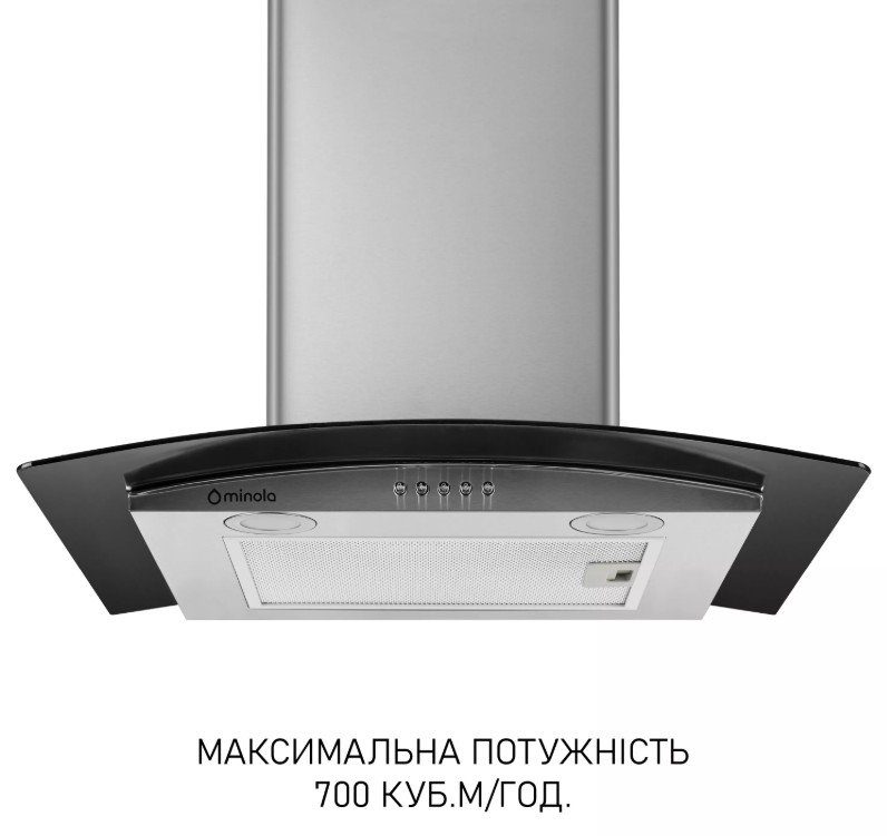 Витяжка Minola MTG 6242 I 700 LED (купольна з склом) 2