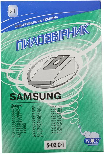 Мішок д/пилососа б/р СЛОН S-02 C-I c (1шт) до Samsung 2