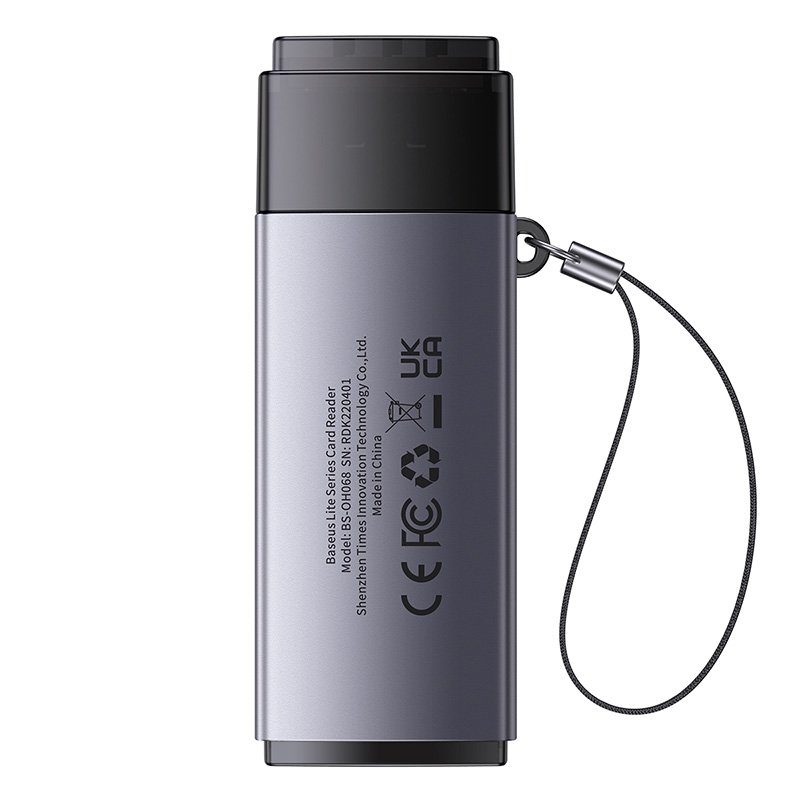 Кардрідер Baseus Lite Series USB-A  to SD/TF Card Reader  Grey (WKQX060013) 3