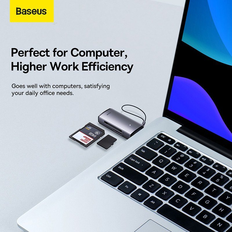 Кардрідер Baseus Lite Series USB-A  to SD/TF Card Reader  Grey (WKQX060013) 10