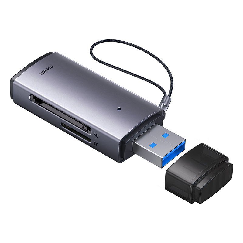 Кардрідер Baseus Lite Series USB-A  to SD/TF Card Reader  Grey (WKQX060013) 5