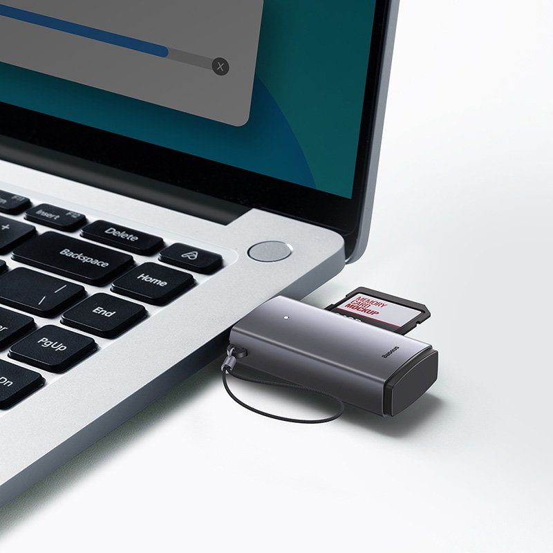 Кардрідер Baseus Lite Series USB-A  to SD/TF Card Reader  Grey (WKQX060013) 8