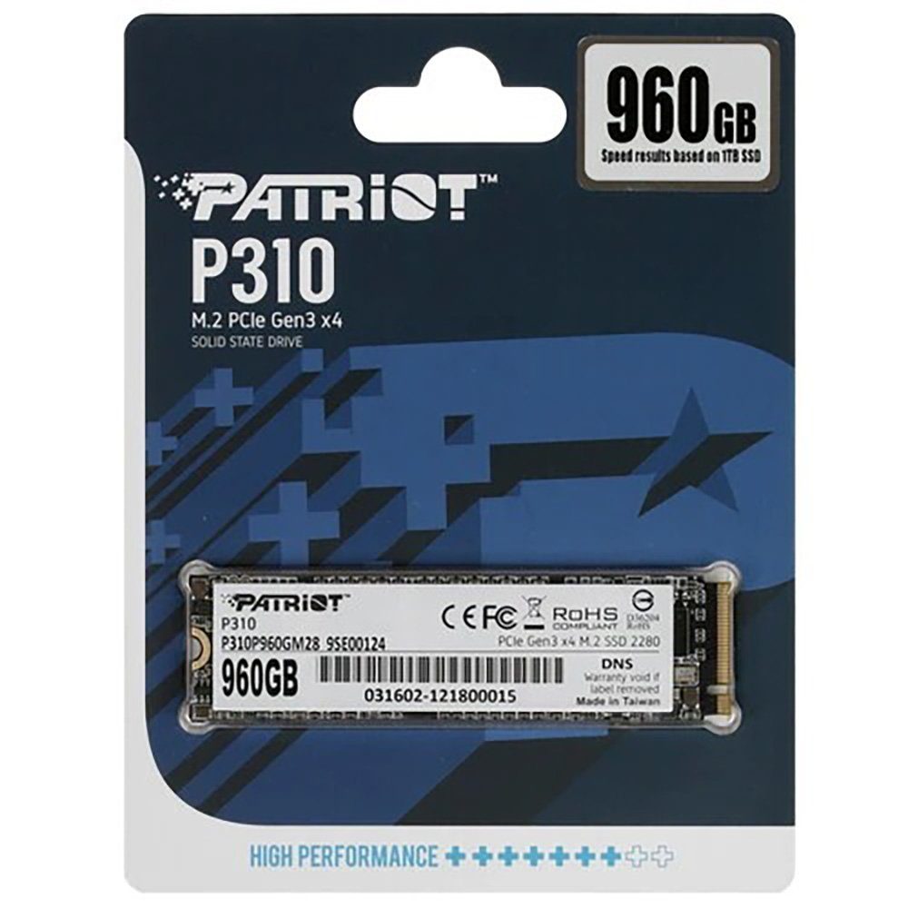 Накопичувач SSD M.2 Patriot P310 960GB NVMe 2280 PCIe 3.0x4 3D NAND TLC (P310P960GM28) 2
