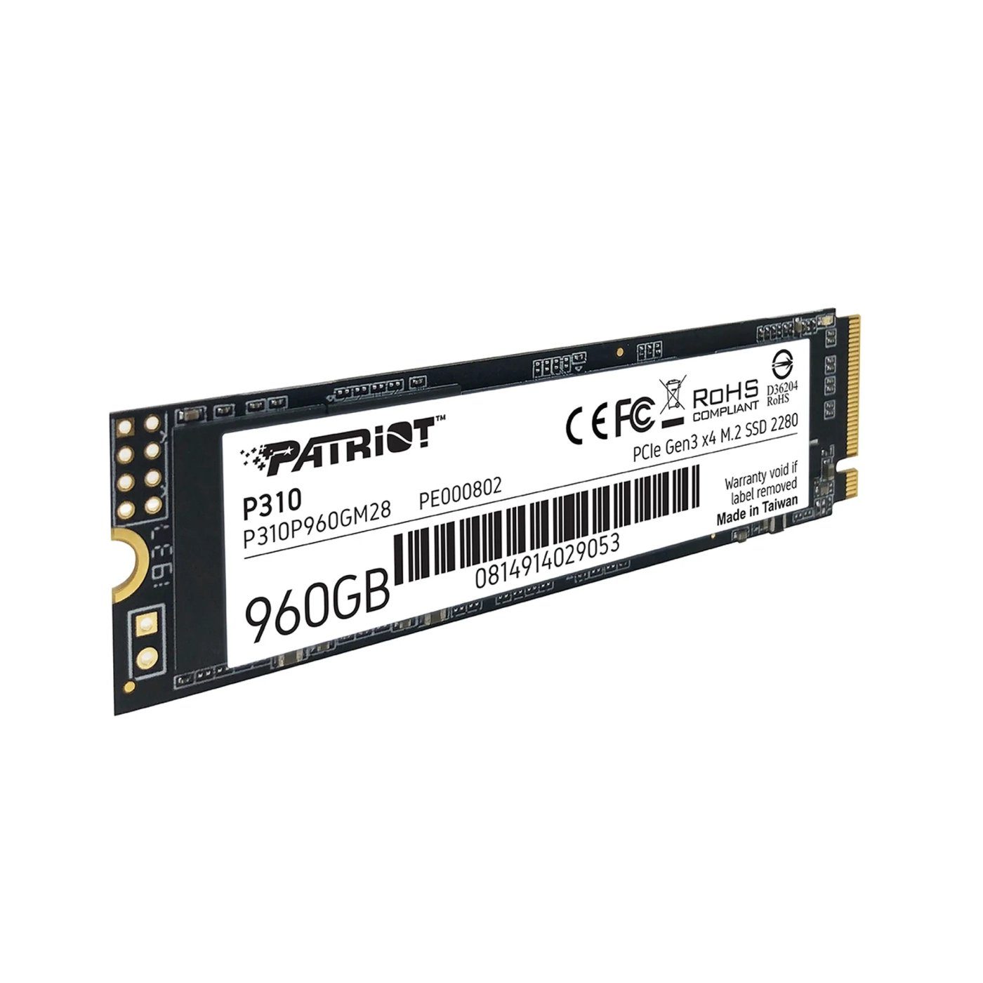 Накопичувач SSD M.2 Patriot P310 960GB NVMe 2280 PCIe 3.0x4 3D NAND TLC (P310P960GM28) 4