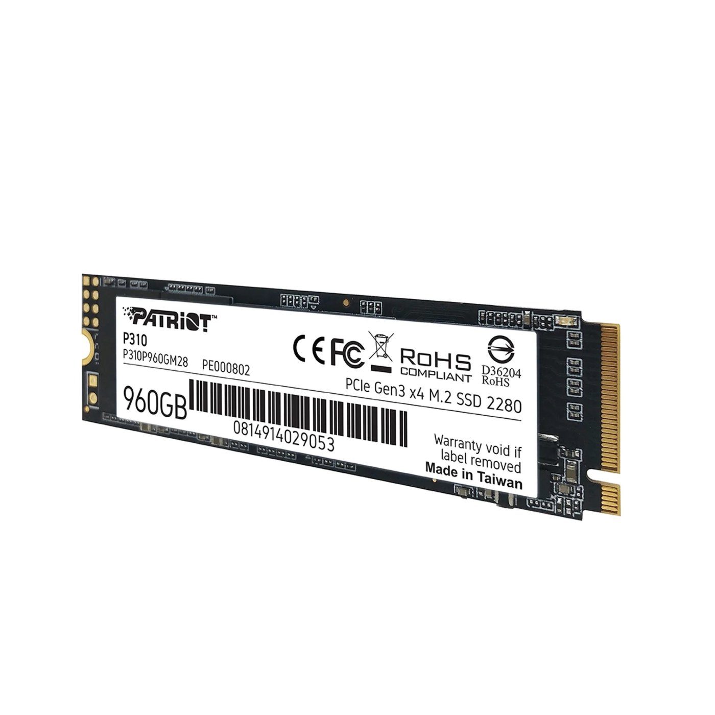 Накопичувач SSD M.2 Patriot P310 960GB NVMe 2280 PCIe 3.0x4 3D NAND TLC (P310P960GM28) 5